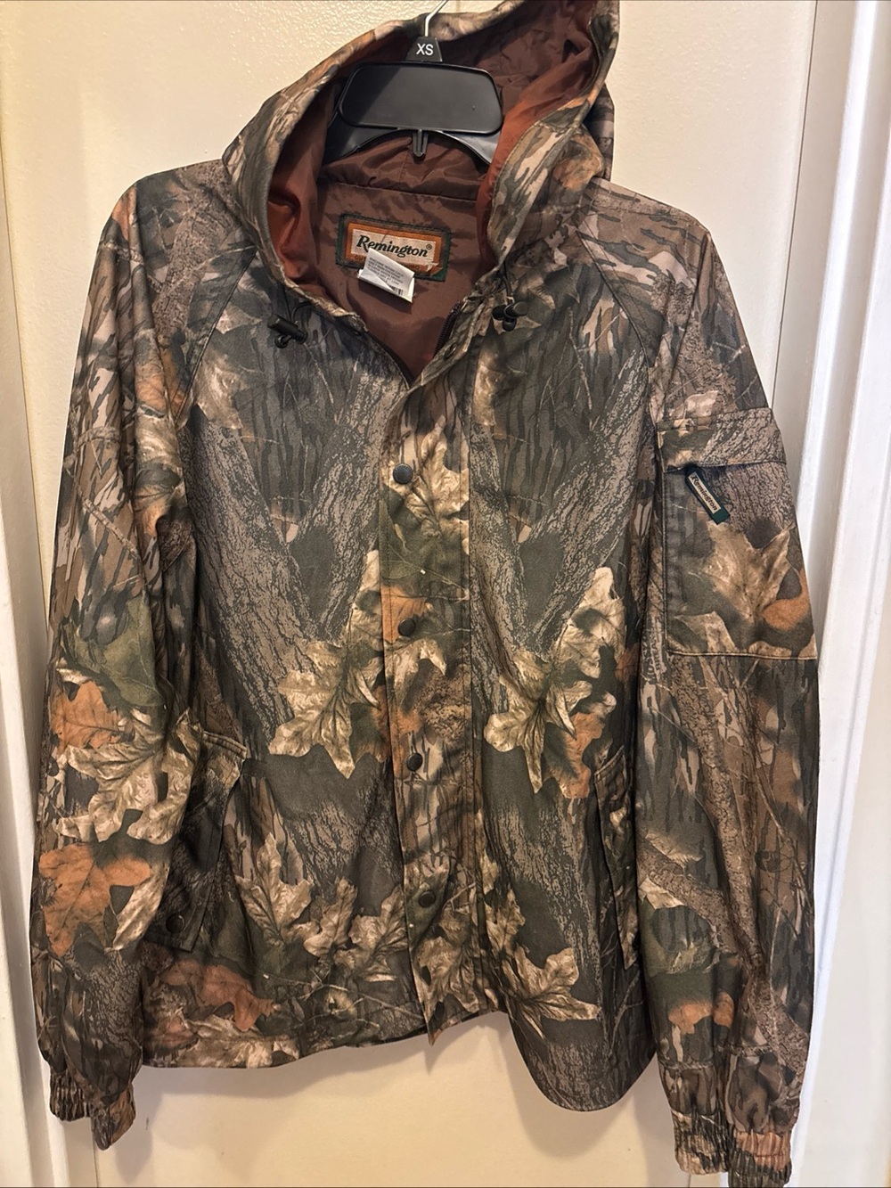 Vtg Remington Mossy Oak Fall Foliage Camouflage Hunting Jacket. Zip & Snap front